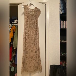 Beaded tan dress